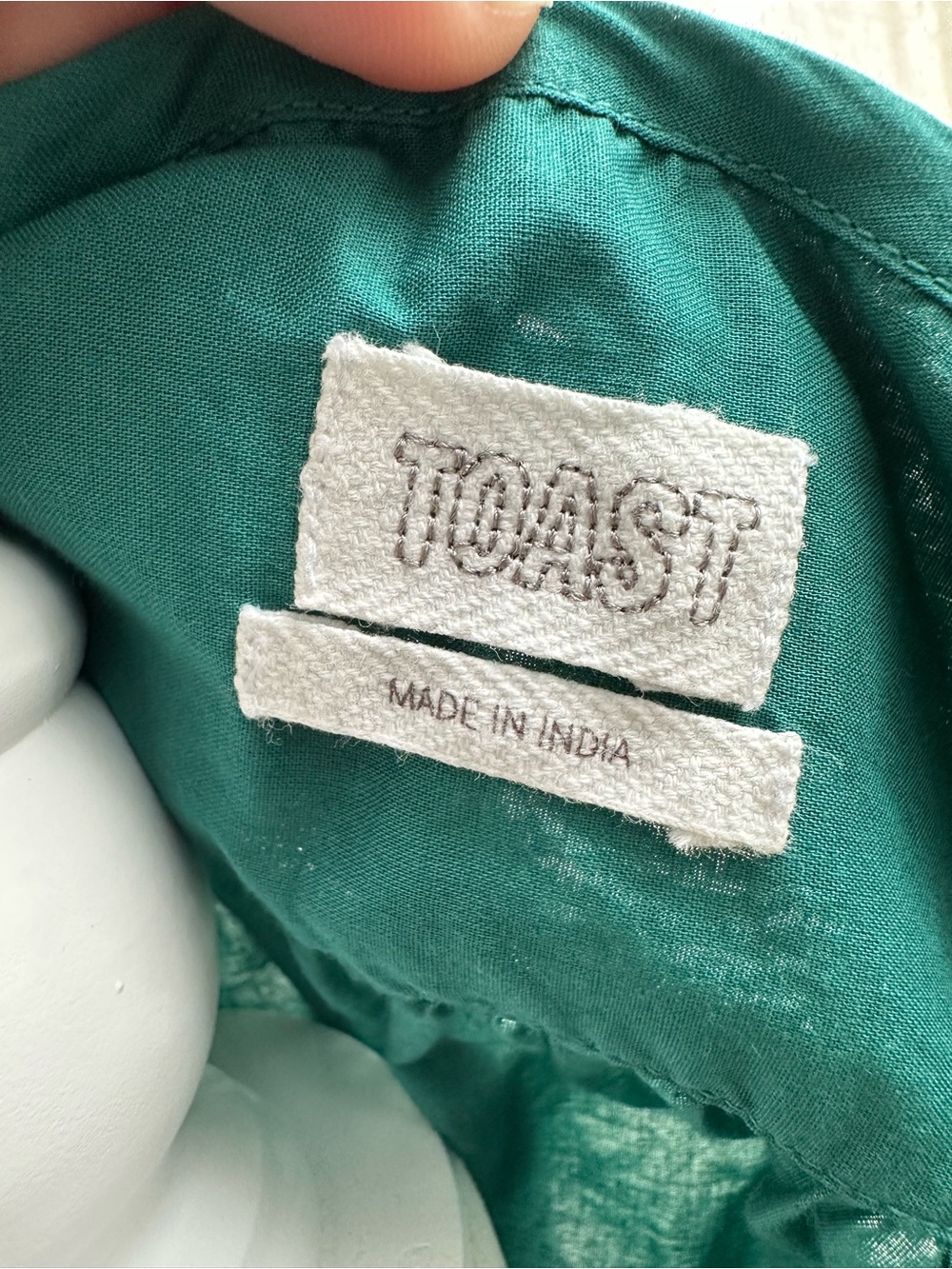 Toast Green Teal Cotton Lightweight Dress Size L/XL - Picture 8 of 10